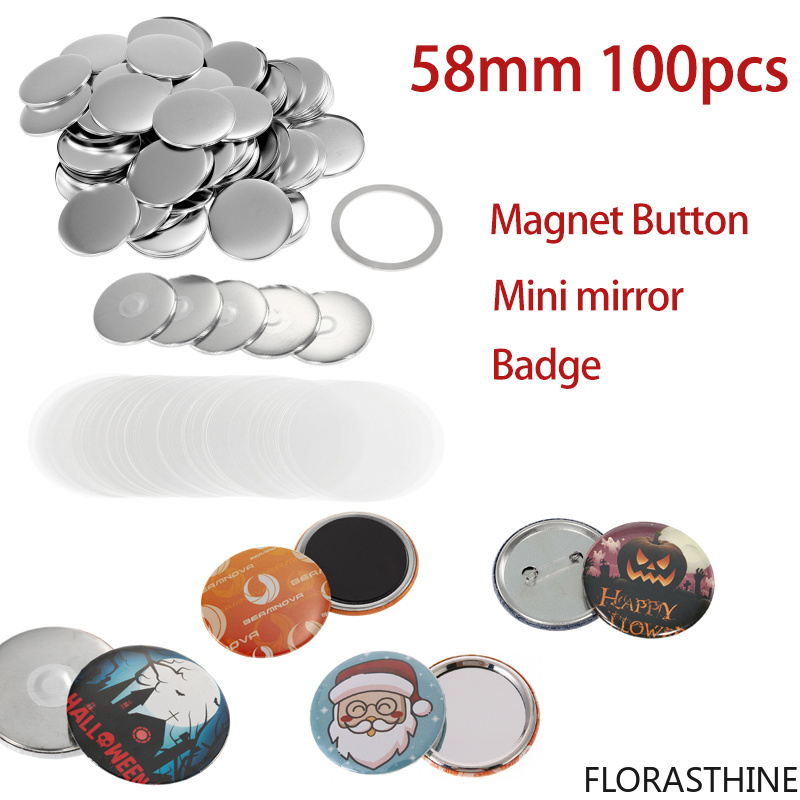 100 مجموعة من مواد صنع شارات ا - مراجعة Button Badge Blank وسعره