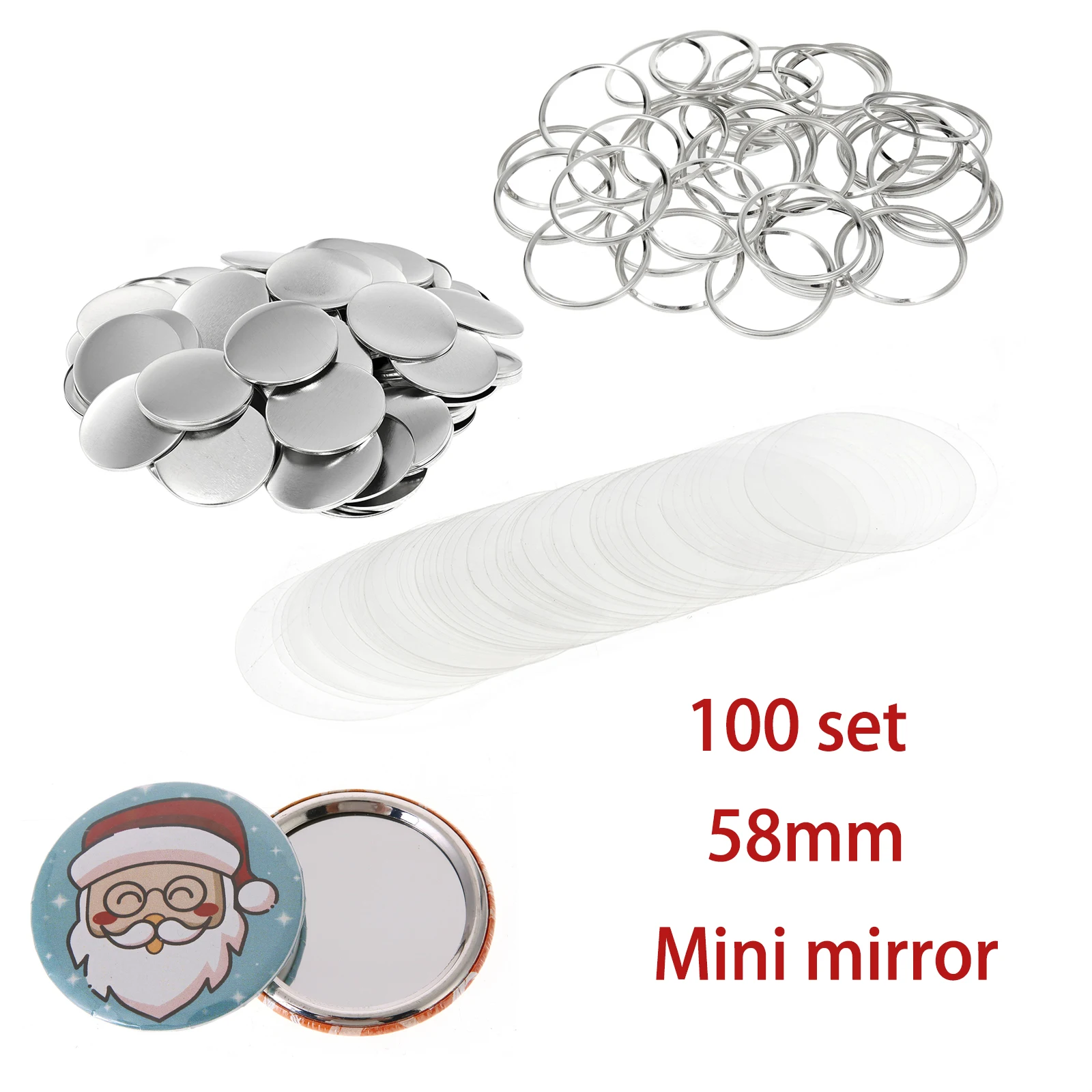 100 مجموعة من مواد صنع شارات ا - مراجعة Button Badge Blank وسعره